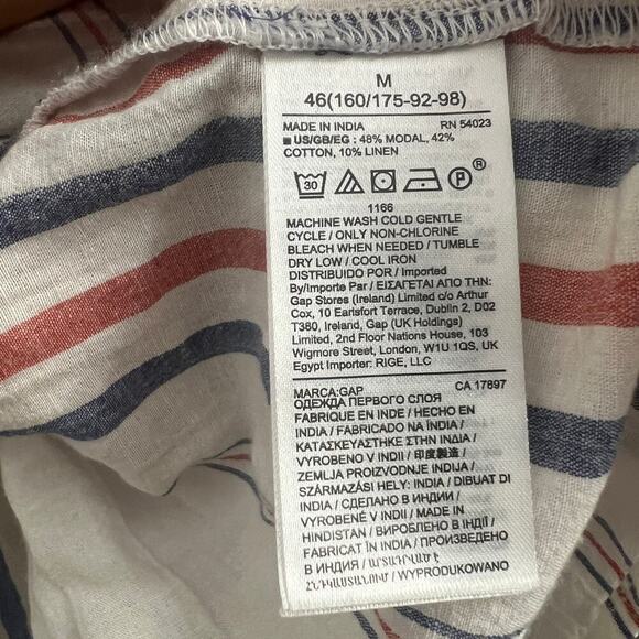 GAP Peplum Hem Red White and Blue Stripe Cotton Lightweight Top, size M - Picture 4 of 5